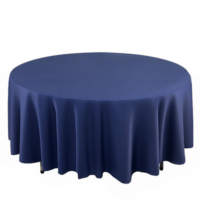 Scuba Round 108’’ Tablecloth Navy Blue - Wrinkle Free & Stain Resistant Table Cover - Tablecloths