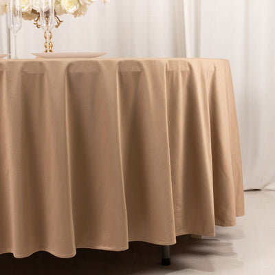 Scuba Round 108’’ Tablecloth Nude - Wrinkle Free & Stain Resistant Table Cover - Tablecloths