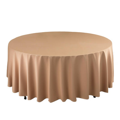 Scuba Round 108’’ Tablecloth Nude - Wrinkle Free & Stain Resistant Table Cover - Tablecloths