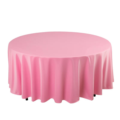 Scuba Round 108’’ Tablecloth Pink - Wrinkle Free & Stain Resistant Table Cover - Tablecloths