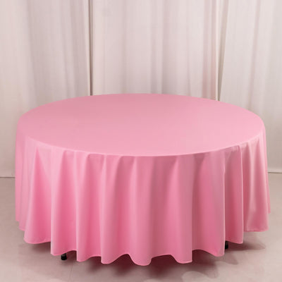 Scuba Round 108’’ Tablecloth Pink - Wrinkle Free & Stain Resistant Table Cover - Tablecloths