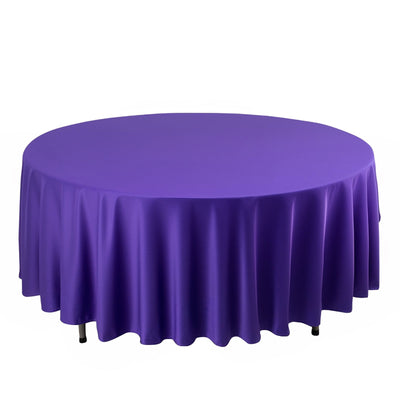 Scuba Round 108’’ Tablecloth Purple - Wrinkle Free & Stain Resistant Table Cover - Tablecloths
