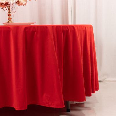 Scuba Round 108’’ Tablecloth Red - Wrinkle Free & Stain Resistant Table Cover - Tablecloths