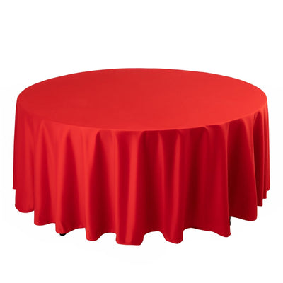 Scuba Round 108’’ Tablecloth Red - Wrinkle Free & Stain Resistant Table Cover - Tablecloths