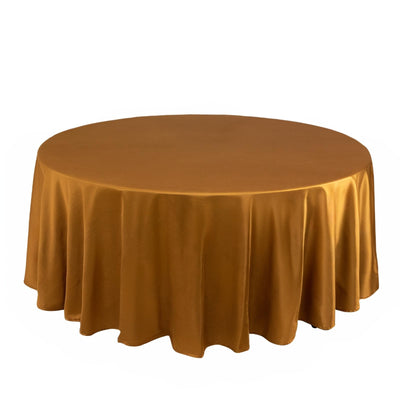 Scuba Round 108’’ Tablecloth Shimmering Gold - Wrinkle Free & Stain Resistant Table Cover for Weddings and Parties