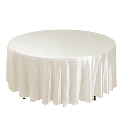 Scuba Round 108’’ Tablecloth Shimmering Pearl White - Wrinkle Free & Stain Resistant Table Cover - Tablecloths