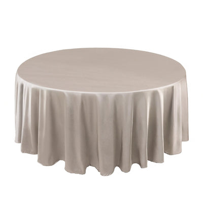 Scuba Round 108’’ Tablecloth Shimmering Silver - Wrinkle Free & Stain Resistant Table Cover - Tablecloths