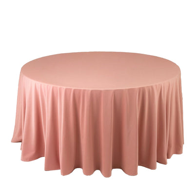 Scuba Round 120’’ Tablecloth Dusty Rose - Wrinkle Free & Stain Resistant Seamless Table Cover - Tablecloths