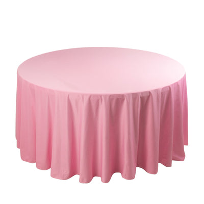 Scuba Round 120’’ Tablecloth Pink - Wrinkle Free & Stain Resistant Seamless Table Cover - Tablecloths
