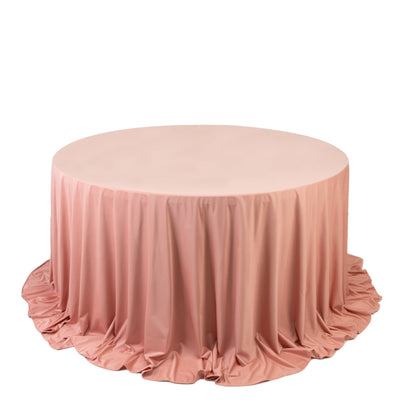 Scuba Round 132’’ Tablecloth Dusty Rose - Wrinkle Free & Stain Resistant Seamless Table Cover - Tablecloths