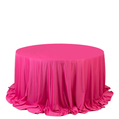 Scuba Round 132’’ Tablecloth Fuchsia - Wrinkle Free & Stain Resistant Seamless Table Cover - Tablecloths