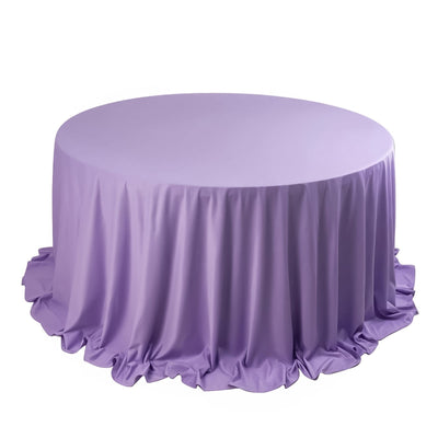 Scuba Round 132’’ Tablecloth Lavender Lilac - Wrinkle Free & Stain Resistant Seamless Table Cover - Tablecloths