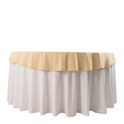 Scuba Round 70’’ Tablecloth Beige - Wrinkle Free & Stain Resistant Table Cover - Tablecloths