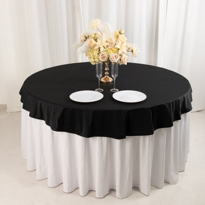 Scuba Round 70’’ Tablecloth Black - Wrinkle Free & Stain Resistant Table Cover for Weddings and Banquets - Tablecloths