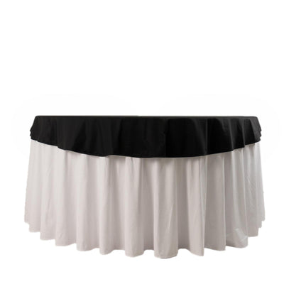 Scuba Round 70’’ Tablecloth Black - Wrinkle Free & Stain Resistant Table Cover for Weddings and Banquets - Tablecloths