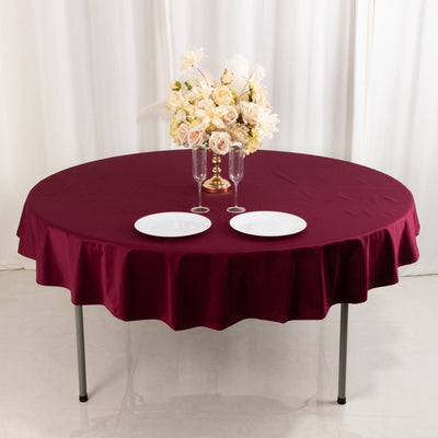 Scuba Round 70’’ Tablecloth Burgundy - Wrinkle Free & Stain Resistant Table Cover - Tablecloths