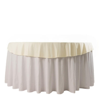 Scuba Round 70’’ Tablecloth Ivory - Wrinkle Free & Stain Resistant Table Cover - Tablecloths