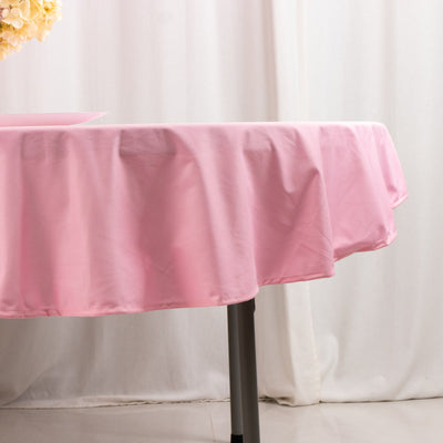 Scuba Round 70’’ Tablecloth Pink - Wrinkle Free & Stain Resistant Table Cover - Tablecloths