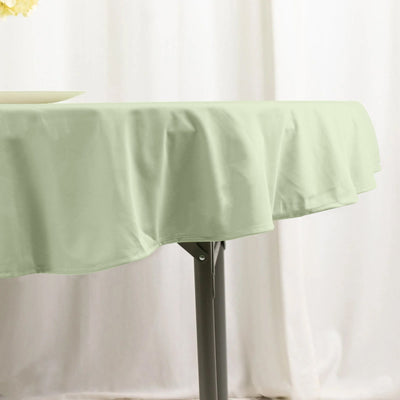Scuba Round 70’’ Tablecloth Sage Green - Wrinkle Free & Stain Resistant Table Cover - Tablecloths
