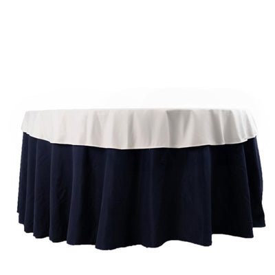 Scuba Round 70’’ Tablecloth White - Wrinkle Free & Stain Resistant Table Cover for Weddings and Banquets - Tablecloths