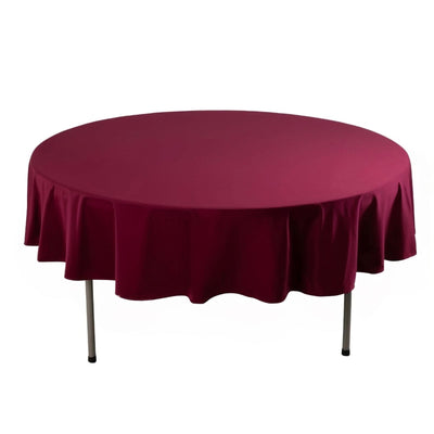Scuba Round 90’’ Tablecloth Burgundy - Wrinkle Free & Stain Resistant Table Cover - Tablecloths