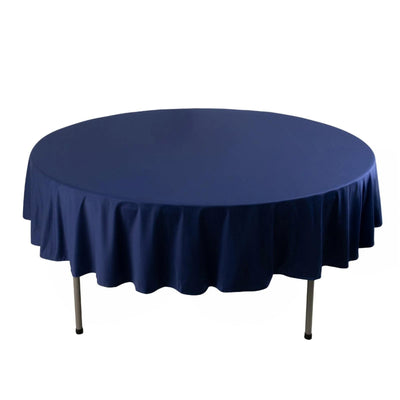 Scuba Round 90’’ Tablecloth Navy Blue - Wrinkle Free & Stain Resistant Table Cover - Tablecloths