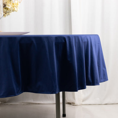 Scuba Round 90’’ Tablecloth Navy Blue - Wrinkle Free & Stain Resistant Table Cover - Tablecloths