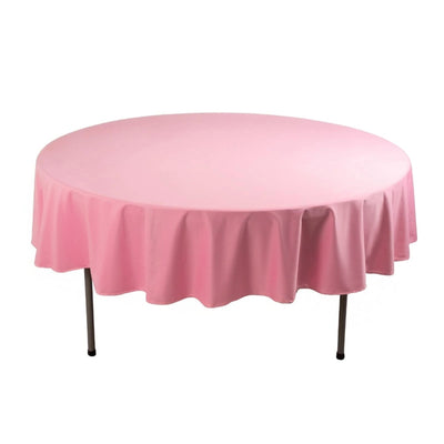 Scuba Round 90’’ Tablecloth Pink - Wrinkle Free & Stain Resistant Table Cover - Tablecloths