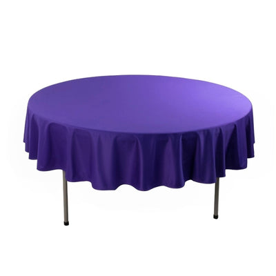 Scuba Round 90’’ Tablecloth Purple - Wrinkle Free & Stain Resistant Table Cover - Tablecloths