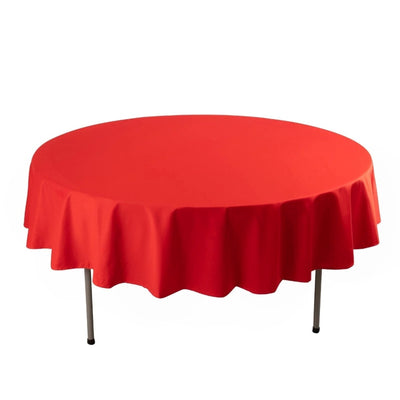 Scuba Round 90’’ Tablecloth Red - Wrinkle Free & Stain Resistant Table Cover - Tablecloths