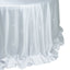 Scuba Round Tablecloth 132â€³ White with Rhinestone Accents â€“ Seamless Wrinkle-Free Stain-Resistant Event Linen