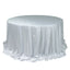 Scuba Round Tablecloth 132â€³ White with Rhinestone Accents â€“ Seamless Wrinkle-Free Stain-Resistant Event Linen