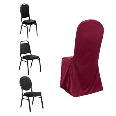 Scuba Stretch Chair Cover Burgundy for Banquet Chairs Slim Fit Design - Wrinkle Free and Durable Slipcover - Chair