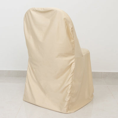 Scuba Stretch Folding Chair Cover Beige - Wrinkle Free & Durable Slipcover - Chair Covers