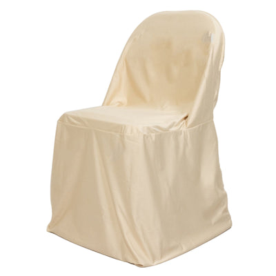 Scuba Stretch Folding Chair Cover Beige - Wrinkle Free & Durable Slipcover - Chair Covers