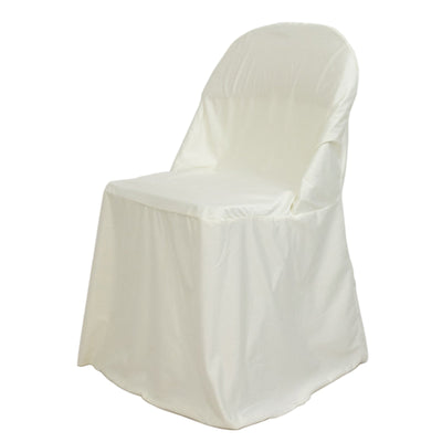 Scuba Stretch Folding Chair Cover Ivory - Wrinkle Free & Durable Slipcover - Chair Covers
