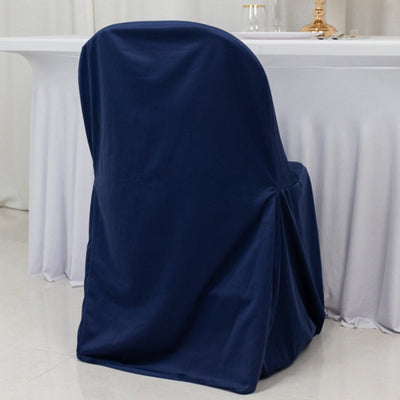 Scuba Stretch Folding Chair Cover Navy Blue - Wrinkle Free & Durable Slipcover - Chair Covers
