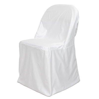Scuba Stretch Folding Chair Cover White - Wrinkle Free & Durable Slipcover - Chair Covers