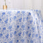 Satin Round 120" Tablecloth White/Blue French Toile Design - Seamless Stylish & Wrinkle-Resistant Table Cover
