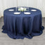Premium Polyester 132" Round Tablecloth Navy Blue - Seamless 220GSM Wrinkle-Resistant Table Cover