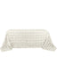 Satin 90"x132" Rectangle Tablecloth Ivory - Grandiose 3D Rosette Seamless Table Cover