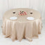 Taffeta 132" Round Tablecloth Beige - Seamless Accordion Crinkle Table Cover