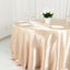 Satin 132" Round Tablecloth Beige - Stylish Seamless Table Cover