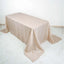 Taffeta 90"x132" Rectangle Tablecloth Beige - Seamless Accordion Crinkle Table Cover