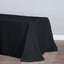 Polyester 90"x156" Rectangle Tablecloth Black - Rounded Corners and Seamless Table Cover