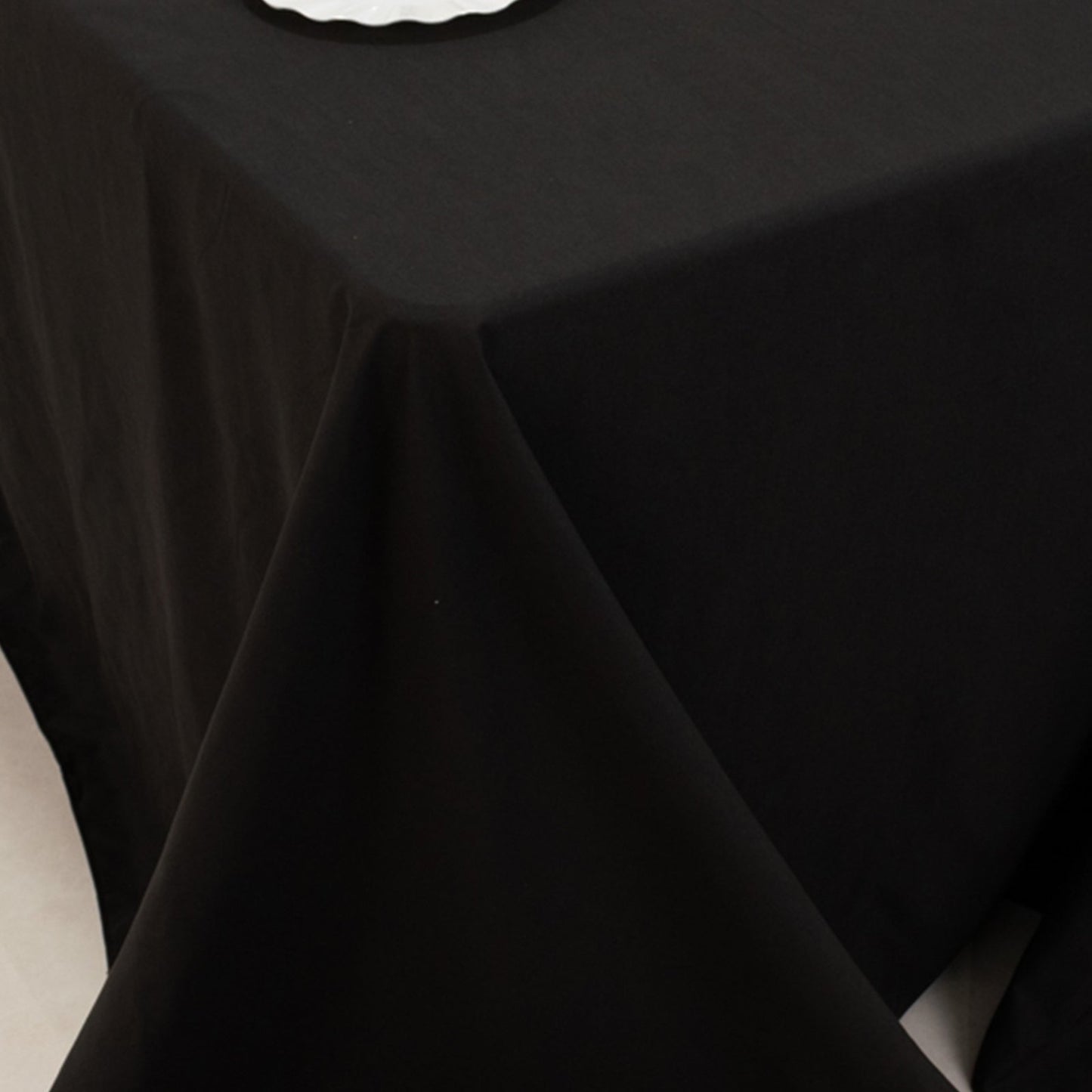 Cotton Blend 90"x132" Rectangle Tablecloth Black - Seamless Wrinkle-Resistant Table Cover