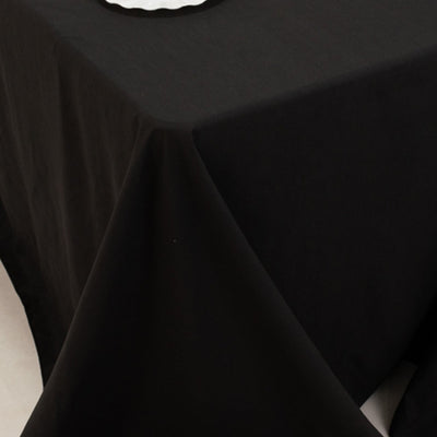 Cotton Blend 90"x132" Rectangle Tablecloth Black - Seamless Wrinkle-Resistant Table Cover