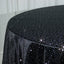 Scuba Round Tablecloth 132â€³ Black with Rhinestone Accents â€“ Seamless, Wrinkle-Free, Stain-Resistant Event Linen