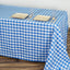 Polyester 90"x132" Rectangle Tablecloth White/Blue - Seamless Checkered Buffalo Plaid Table Cover