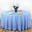 Polyester 120" Round Tablecloth White/Blue Seamless - Checkered Buffalo Plaid Table Cover